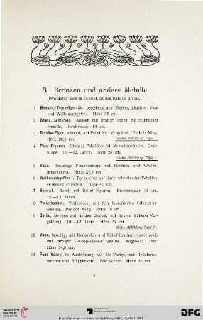 Bronzen und andere Metalle (Nr. 1-154)
