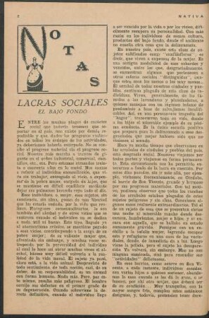 Notas - Lacras sociales - El bajo fondo