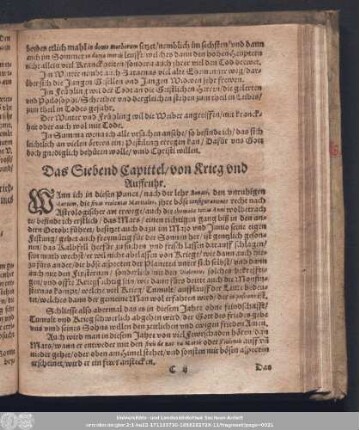 Das Siebend Capittel/ von Krieg und Auffruhr.