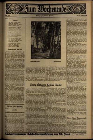 Zweite Ausgabe vom Sonntag, den 21. Juni 1936.