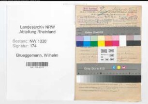 Entnazifizierung Wilhelm Brueggemann , geb. 23.02.1895 (Vertreter)