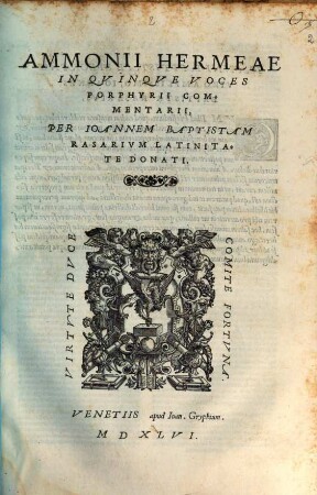 In quinque voces Porphyrii Commentarius