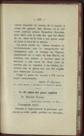 C.-El sable del gran capitán