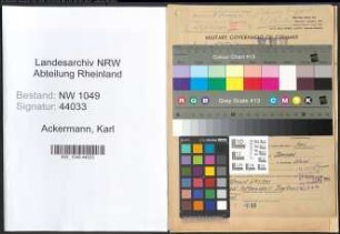 Entnazifizierung Karl Ackermann , geb. 31.12.1890 (Landwirt)