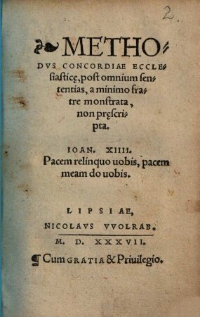 Methodvs Concordiae Ecclesiastic[a]e