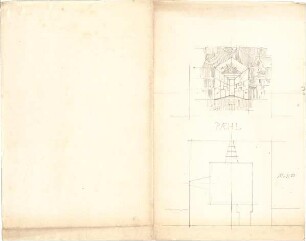 Thiersch, August ; Reiseskizzen - Gebäude in Pähl (Grundriss, Detail)