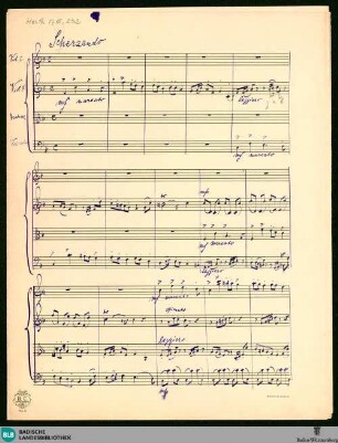 Fugues - Mus. Hs. 1418,232 : vl (2), vla, vlc; F; KauS p.116