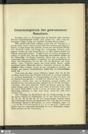 Gesamtergebnis der gewonnen Resultate