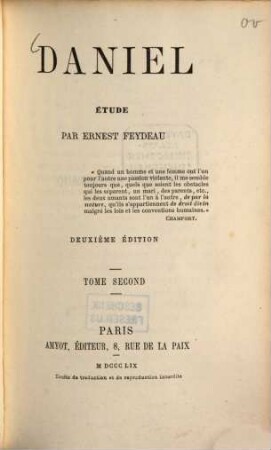 Daniel, étude par Ernest Feydeau, 2