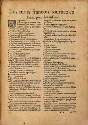 Les Mots françois selon l'ordre des lettres ...