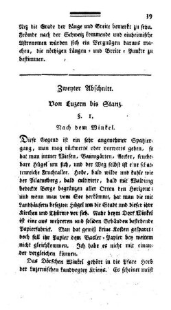 Zweyter Abschnitt. Von Luzern bis Stanz