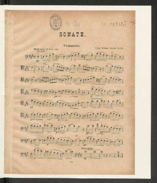 Sonate. Violoncello.