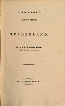 Bijdragen tot de Kenni ̱van Gelderland