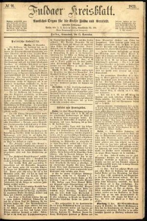 Ausgabe vom Samstag, den 15. November 1873.
