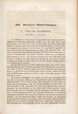 III. Kleinere Mittheilungen