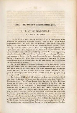 III. Kleinere Mittheilungen