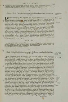 VI. Palladii Episcopi Autisiodorensis charta pro fundatione monasterii sancti Juliani Autissiodorensis.