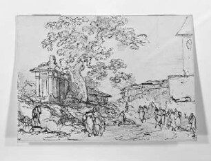 Landschaft mit Prozession
