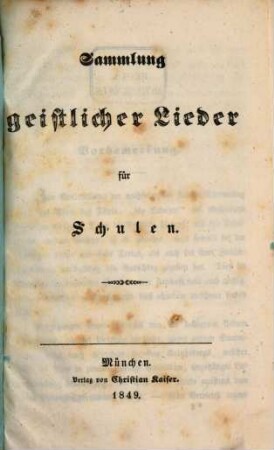 Sammlung geistlicher Lieder für Schulen