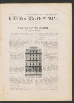 Nuestros centros sociales : El Club del Progreso