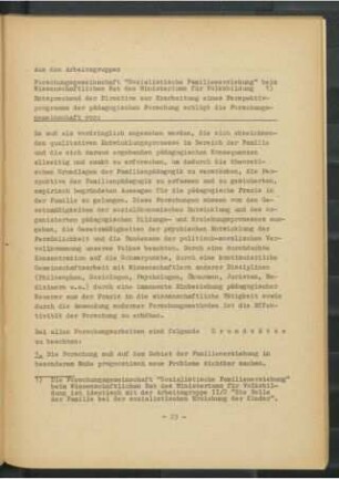 Aus den Arbeitsgruppen : Forschungsgemeinschaft "Sozialistische Familienerziehung" beim Wissenschaftlichen Rat des Ministeriums für Volksbildung