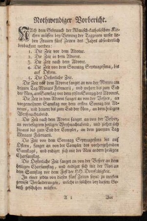 Nothwendiger Vorbericht.