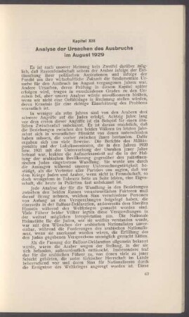 XIII Analyse der Ursachen des Ausbruchs im August 1929