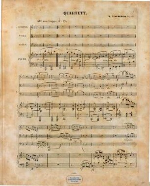 Quartett : für Piano, Violin, Viola u. Violoncello ; op. 10