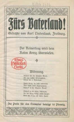 Fürs Vaterland! : Gedichte
