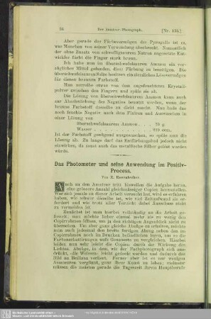 Das Photometer und seine Anwendung im Positiv-Process