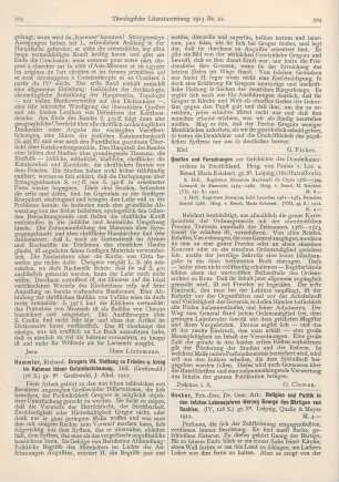 303-304 [Rezension] Hammler, Richard, Gregors VII. Stellung zu Frieden u. Krieg im Rahmen seiner Gesamtanschauung