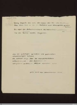 2) wenig begreift das volk das Grosse : [NLB, S. 99-100] / Niederschrift von Frank Mehnert