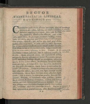 Rector Vniversitatis Lipsicae Magnifice etc.