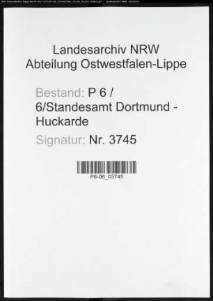 Sterberegister Standesamt Dortmund-Huckarde (IV)