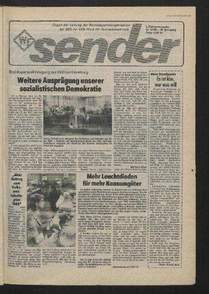 Betriebszeitung 'WF-Sender', Nr.6/1989 (2. Februarausgabe 1989)