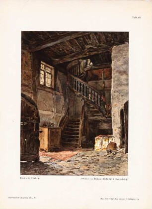 Hausflur, Hornburg: Perspektivische Ansicht (aus: Architekt. Rundschau, hrsg.v. Eisenlohr & Weigle, 1911)