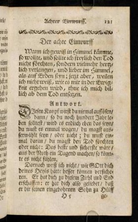 121-131, Der achte Einwurff; Der neundte Einwurff; ...