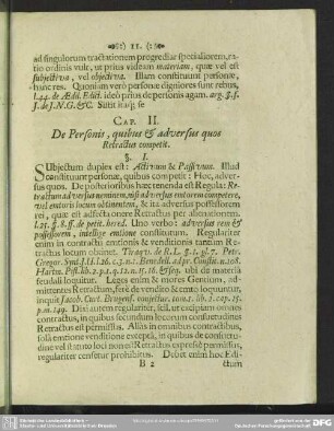 Cap. II. De Personis, quibus & adversus quos Retractus competit