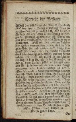 Vorrede der Verleger.