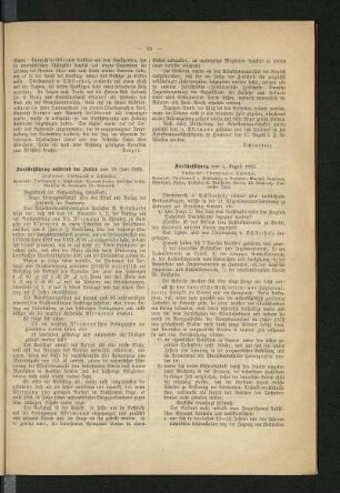 Ausschußsitzung während der Ferien vom 19. Juni 1882