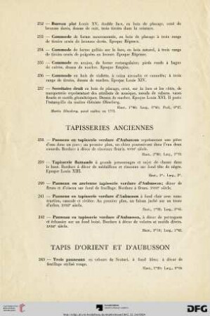Tapis d'orient et d'aubusson (Nr. 243-278)