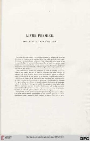 Livre premier: Description des édifices