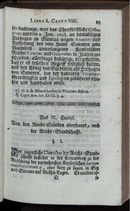 Das IX. Capitel. Von den Reichs-Ständen überhaupt, und der Reichs-Standschafft.