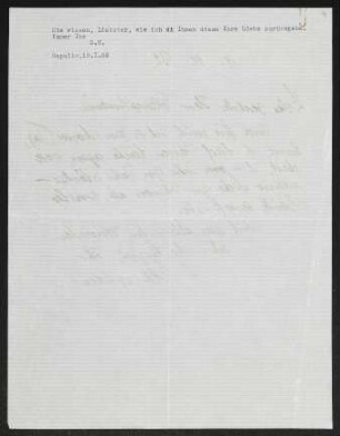 Brief von Gerhart Hauptmann an Carl Ebbinghaus