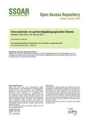 Innovationen im gemeindepädagogischen Dienst