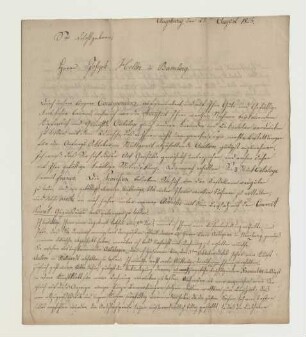 Brief von Carl Rudolf Abendantz an Joseph Heller