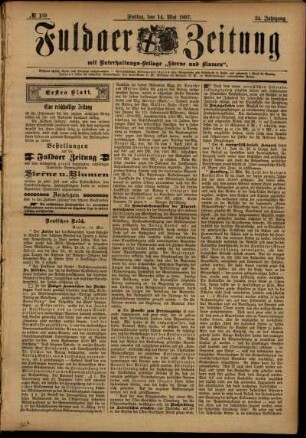 Erste Ausgabe vom Freitag, den 14. Mai 1897.