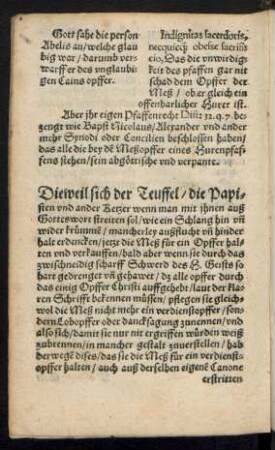 Dieweil sich der Teuffel/ die Papisten und ander Ketzer ...