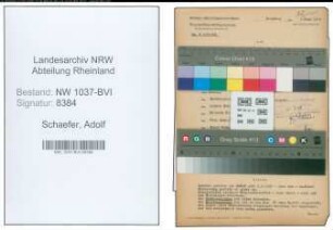 Entnazifizierung Adolf Schaefer , geb. 03.04.1897 (Grosshaendler)