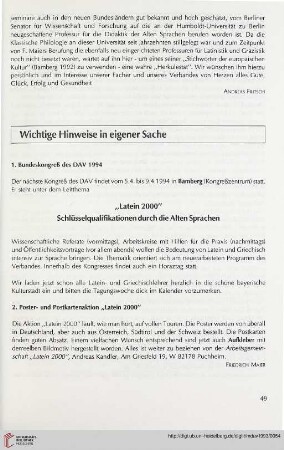 Wichtige Hinweise in eigener Sache
